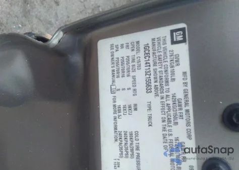 2003 Chevrolet Silverado 1500 Ls z USA, uszkodzony, nr VIN 1GCEC14T13Z155633